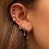 6PCS Stainless Steel Star Moon Zircon Earrings Set for Women Fashion Sparking Cubic Zirconia Hoops Earrings Piercing Jewelry