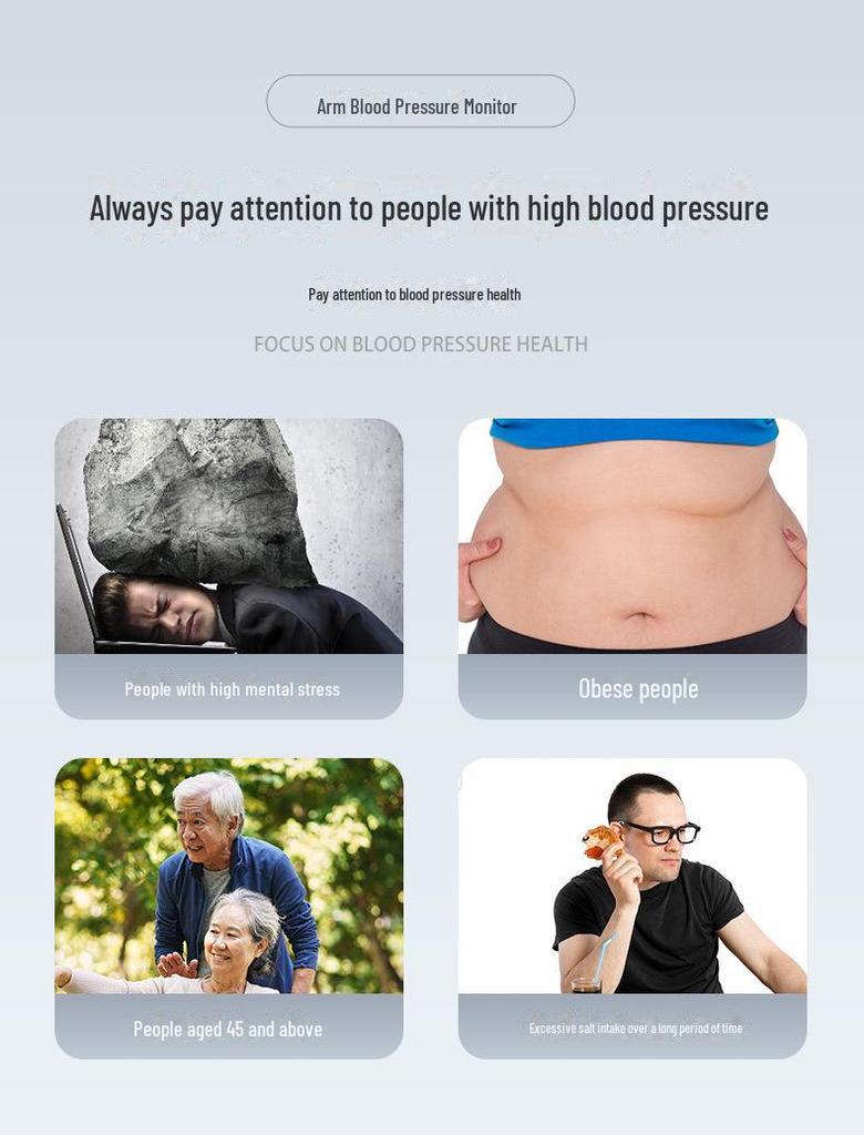 High-Precision Automatic Blood Pressure Monitor: Accurately Measures Blood Pressure for Household Use.