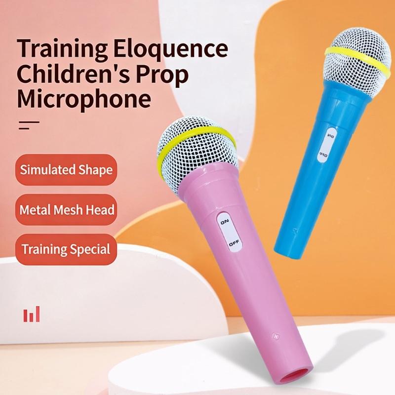 Plastic Childrens Microphone Toy Model for Stage Shows Pretend Singing for Kids Performances Halloween Event Activity