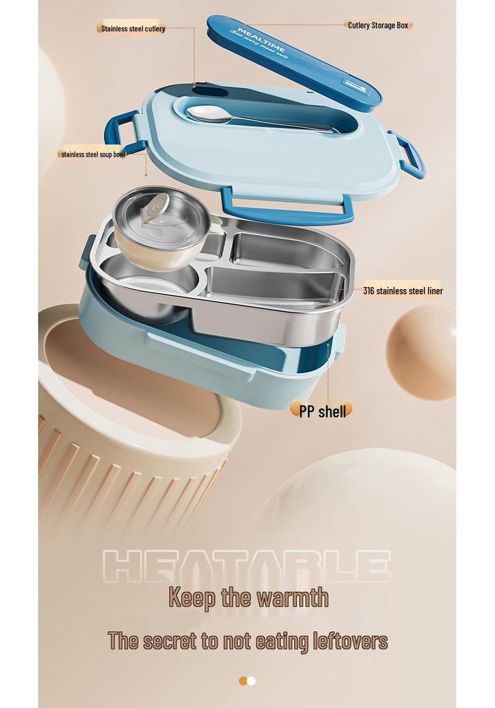 Microwaveable 316 Stainless Steel Insulated Bento Lunch Box for School Girls & Office Workers