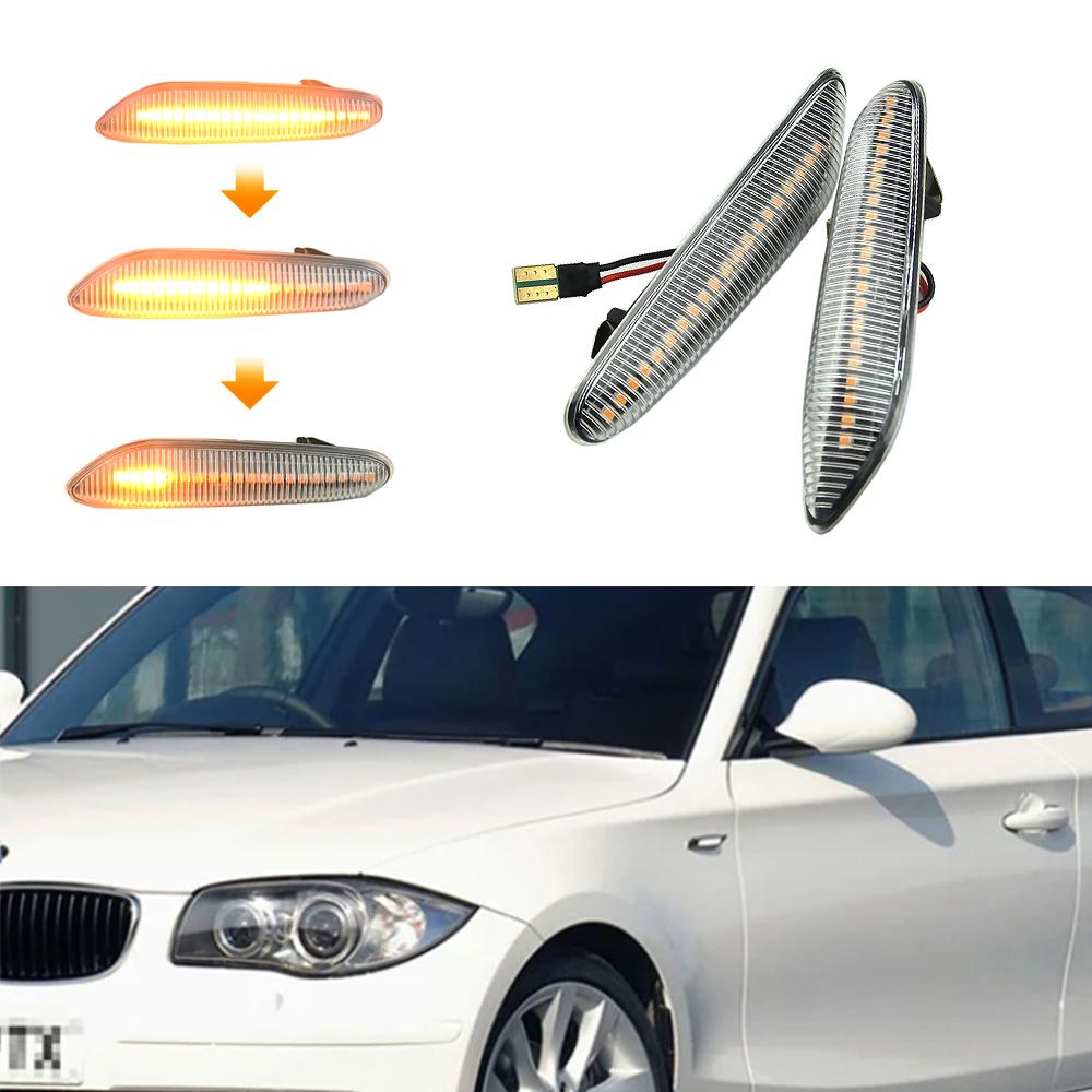 2X For BMW E60 E61 E90 E91 E87 E81 E83 E84 E88 E92 E93 E82 E46 1 3 5 Series X1 X3 2004 2010 Dynamic LED Fender Light Side Marker