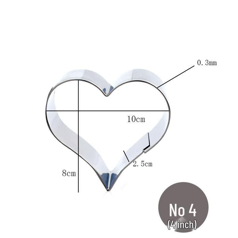5-Piece Stainless Steel Heart Cookie, Vegetable & Fruit Cutter Set - Valentine's Day Special