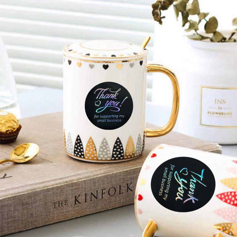 500 buc/rolă Autocolant de etanșare Mulțumesc Etichetă cerc auto-adezivă Autocolante colorate 3,8 cm