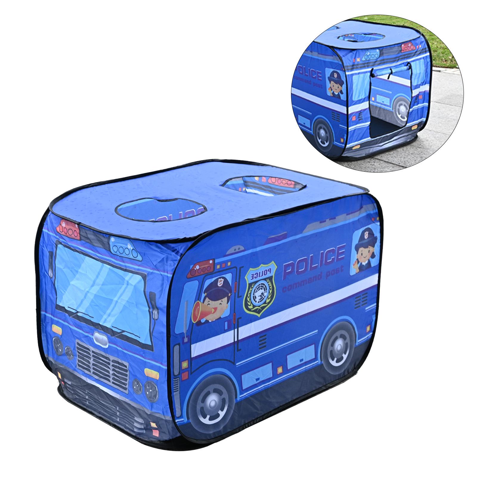

Kids Portable Play Tent - Fire Truck & Police Car Design for Indoor & Outdoor Fun
