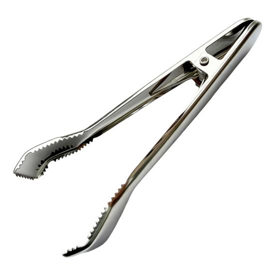 

Щипцы для льда из нержавеющей стали, пружинный механизм, с зубчатым захватом, нескользящие, для кубиков сахара, закусок серебряный