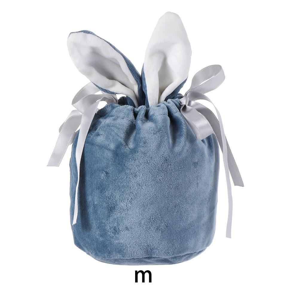 

Bunny Ears Rabbit Ear Gift Bag Flannelette Gift Packing Bags Jewelry Organizer Birthday Party m blue