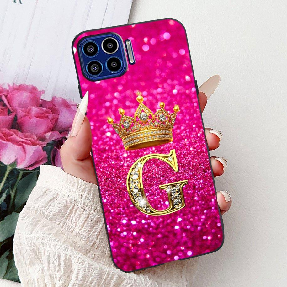 For Motorola One 5G Case Popular Letters Flower Crown Soft Silicone Shockproof TPU Couple Cover For Moto One 5G 2020 Phone Cases