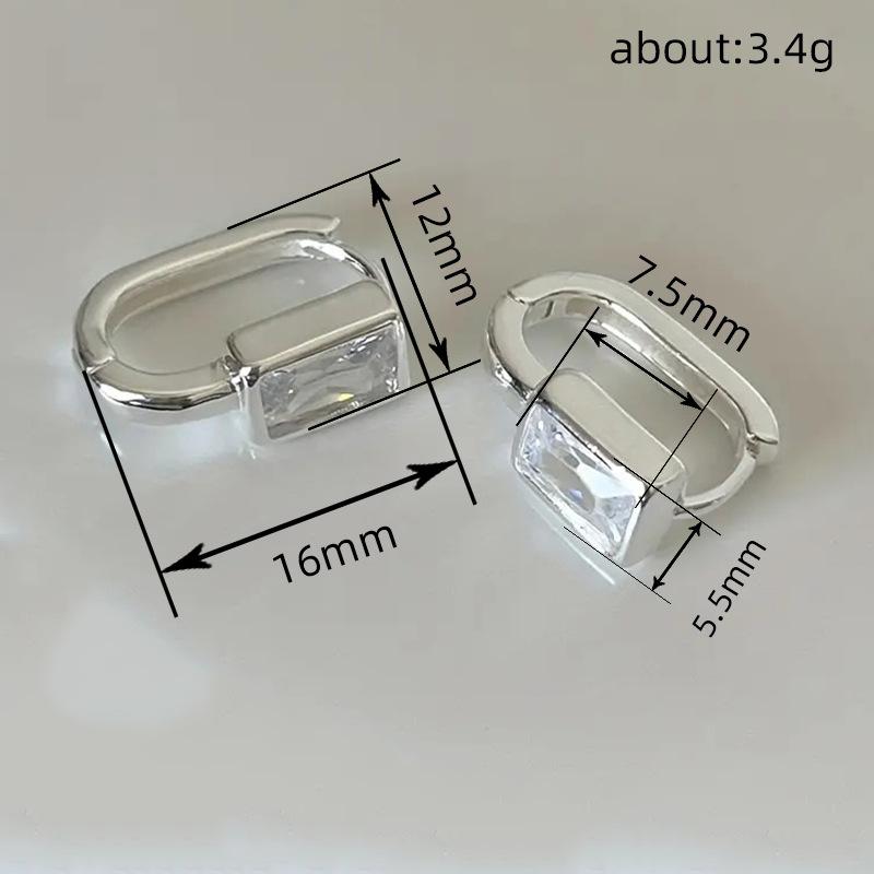Geometric Square Simple Ear Buckle Women, Daily Matching French Temperament Elegant Earrings