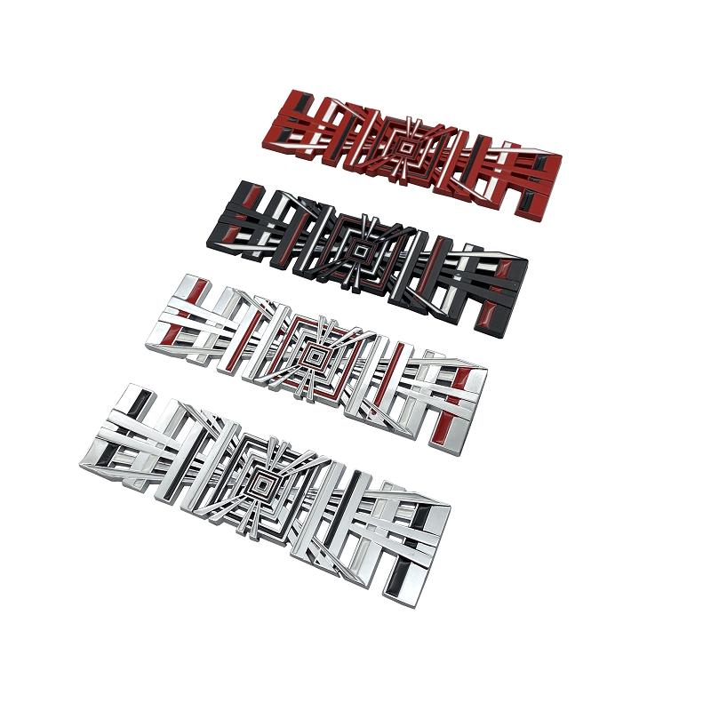 Model3 Car PLAID Logo Stickers ModelY Tail Tag Grid Decal Auto Metal Letter Decoration For Tesla Model 3 S X Y 2023 Accessories