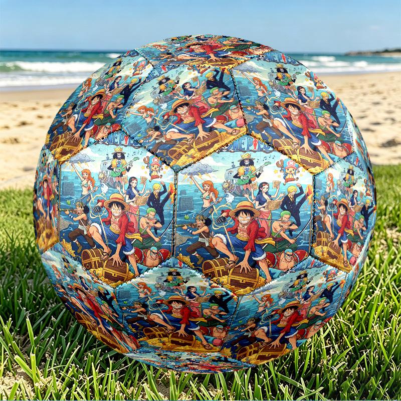 One Piece Print Size 5 Soccer Ball, PU Wear Resistant Football for Match Training and Daily Practice, Birthday Gift for Soccer Fans