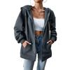 Women's 2025 Autumn and Winter Loose Casual Sweatshirt Cardigan Hooded Jacket