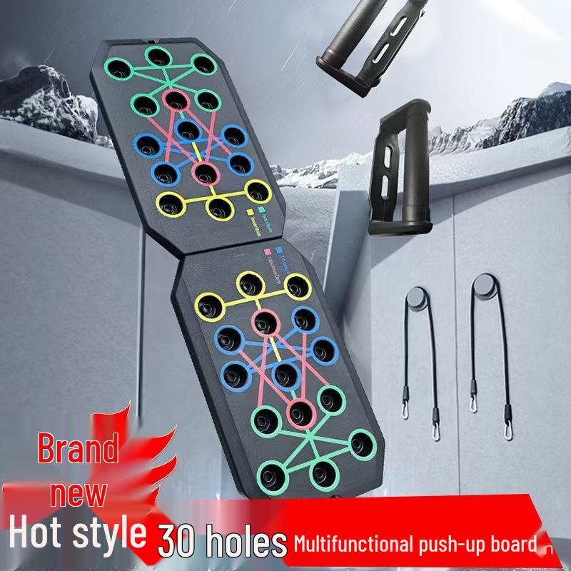 30-Hole Foldable Cross Push-Up Board for Indoor & Outdoor Fitness: Unisex & Portable