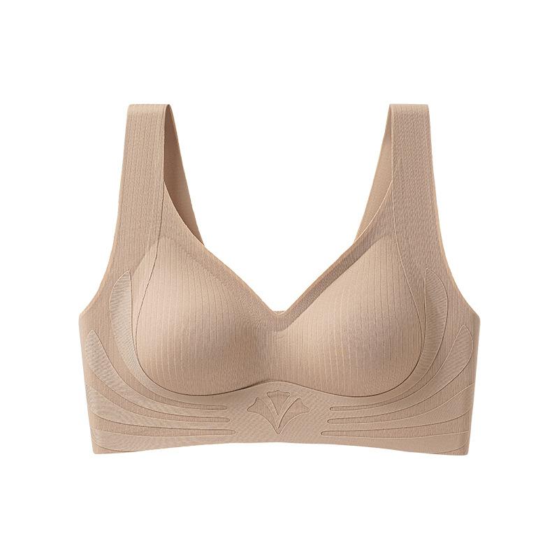 Tank Top Style Seamless Bra Women's Sports Bra No Steel Ring Gathered Bra Double Breast Anti Sagging Thin Bra