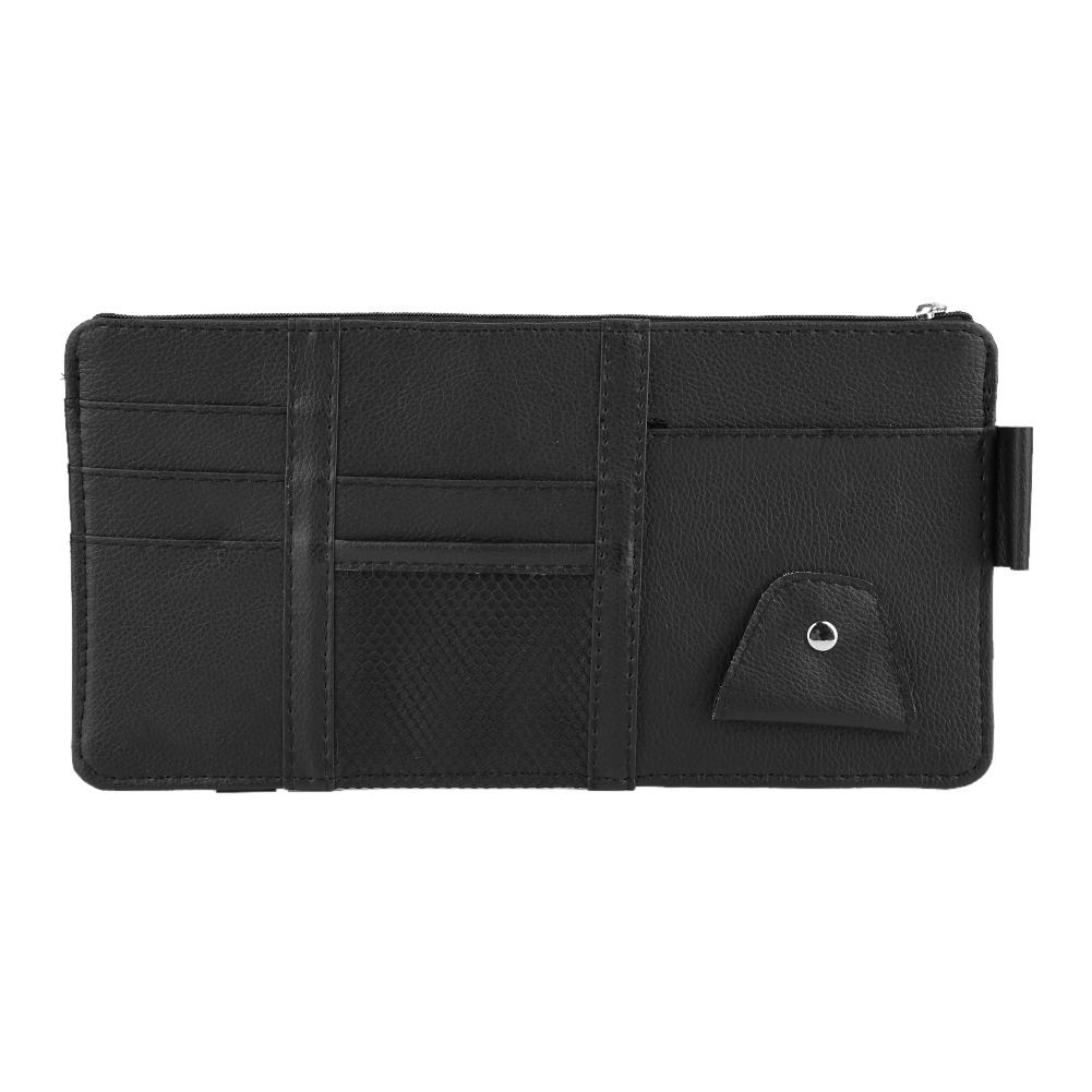 Universal Car Sun Visor Leather CD Sunglass Card Organizer Holder