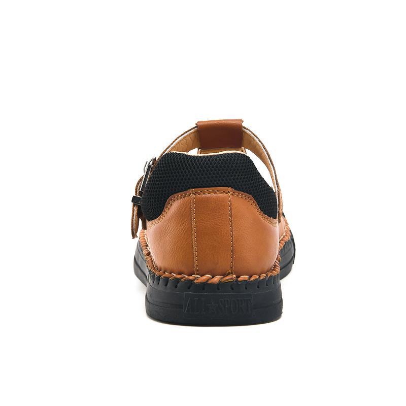 Summer Fashion Men's Breathable Slip-On Casual Walking Shoes Male Leather Clog Sandals Comfortable Footwear For Men Large Size