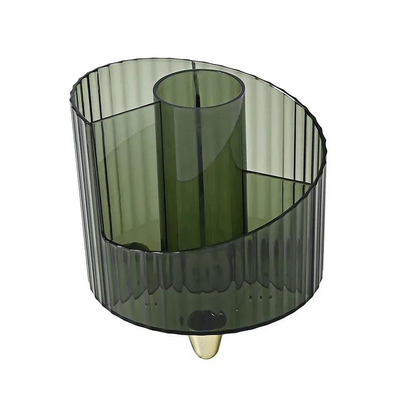 

новый дизайн Органайзер-подставка для кистей для макияжа Многофункциональный настольный органайзер для хранения Косметика Подставка для карандашей для бровей Контейнер для украшений зелёный