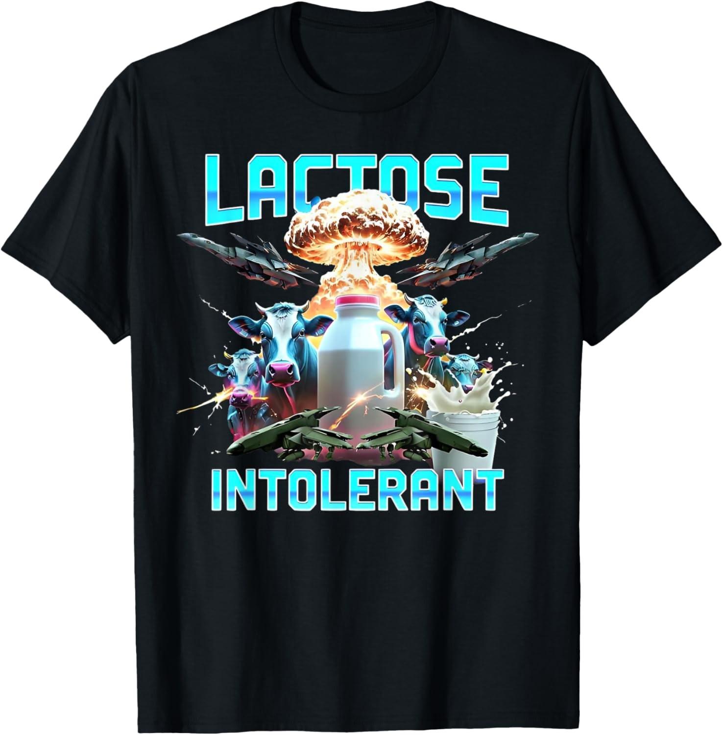 Lactose Intolerant Funny Trendy Design Meme Funny Humor T-Shirt S разноцветный