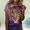 Fashion Women Animal Tiger Print T Shirt Funny Casual O-neck Short Sleeves T-shirt Summer Female Tee Shirt