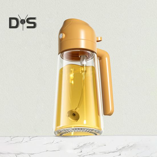 Pulverizator de ulei pentru gătit Dozator de ulei 2 în 1 Flacon pulverizator de sticlă de 500 ml/17 oz cu turnător Pulverizator de ulei reutilizabil de calitate alimentară pentru bucătărie, salată, prăjirea grătarului