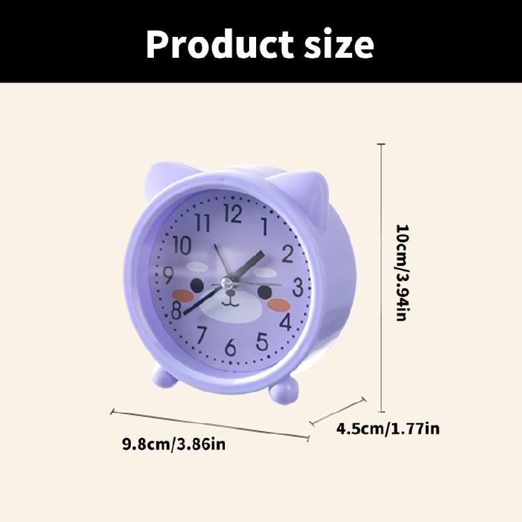 Kids' Decorative Kitten Alarm Clock with Ears and and Quiet Movement Perfectly for Bedroom or Dorm Accessory