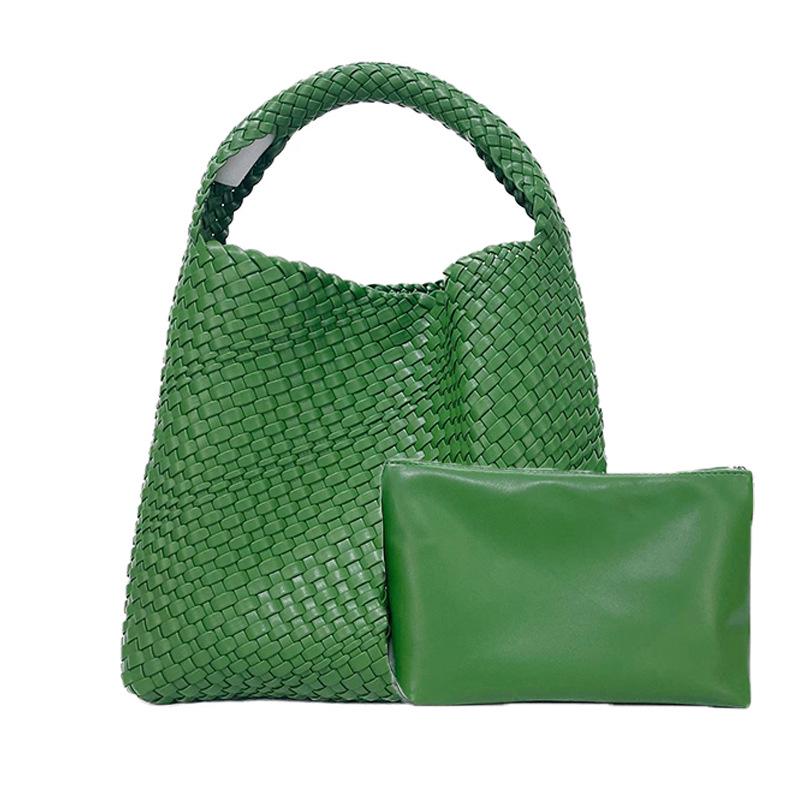 Women's Large Capacity Woven Shoulder Bag – Versatile Tote for Shopping, Commuting, and Everyday Use