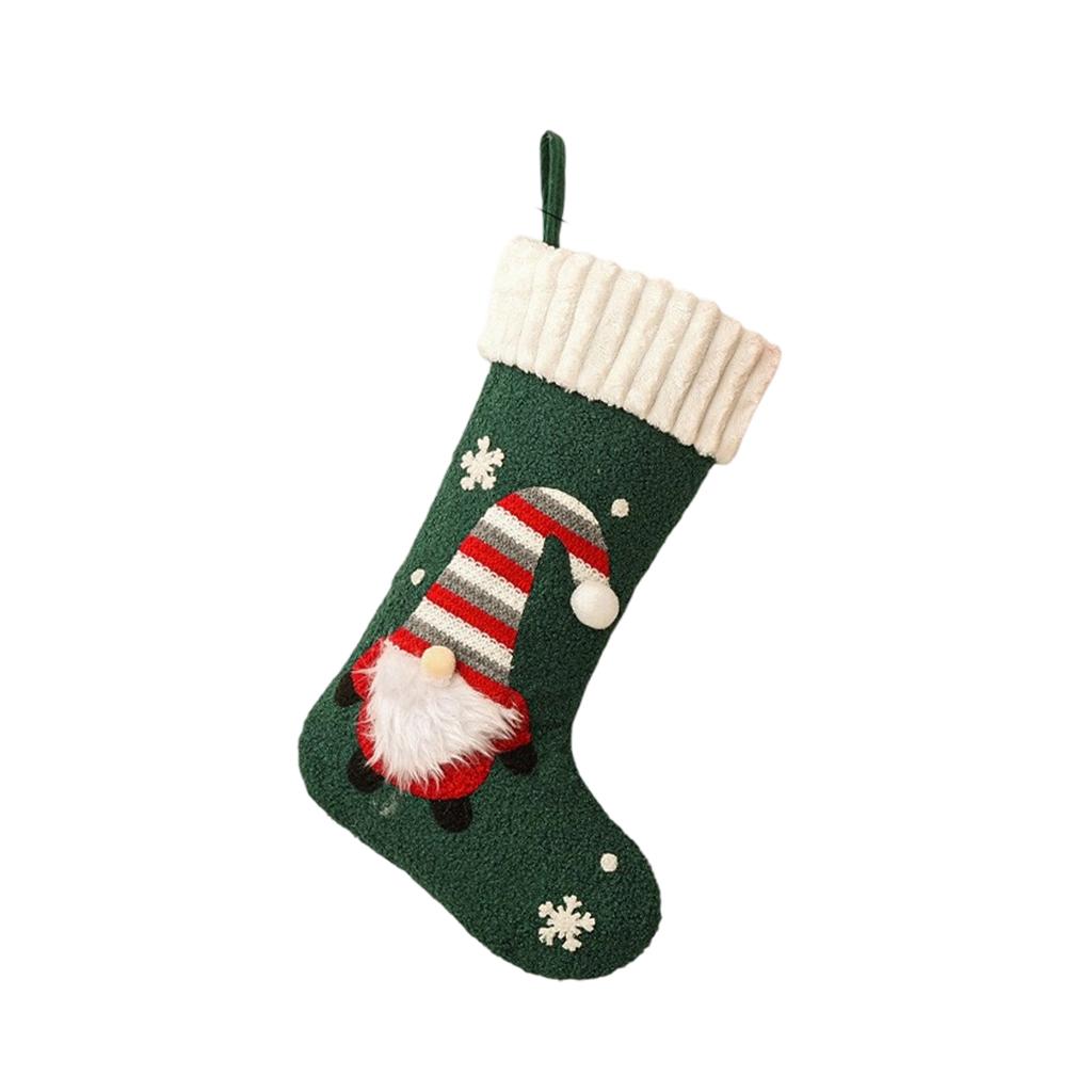 Plush Christmas Stocking Gift Bag for Tree Ornament Holiday Decoration