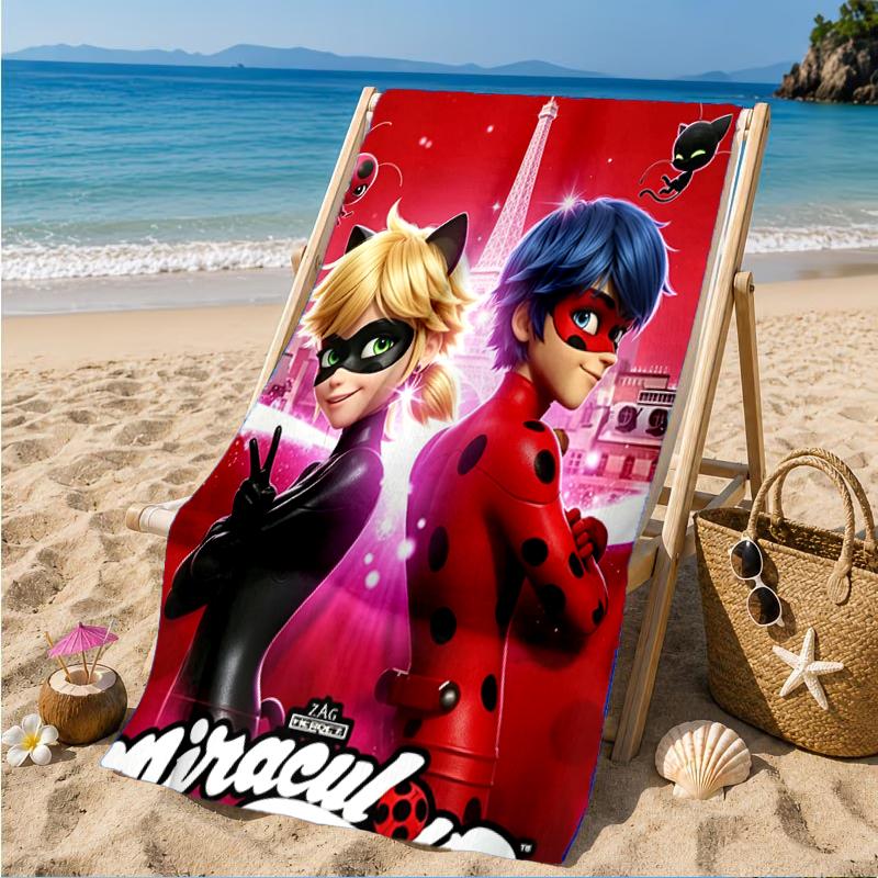 Ladybug Magic Adventure Beach Towel, Super Soft Microfiber, Perfect Gift for Her/Him, Birthday, for Pool, Beach, Travel, Decor Beach Party