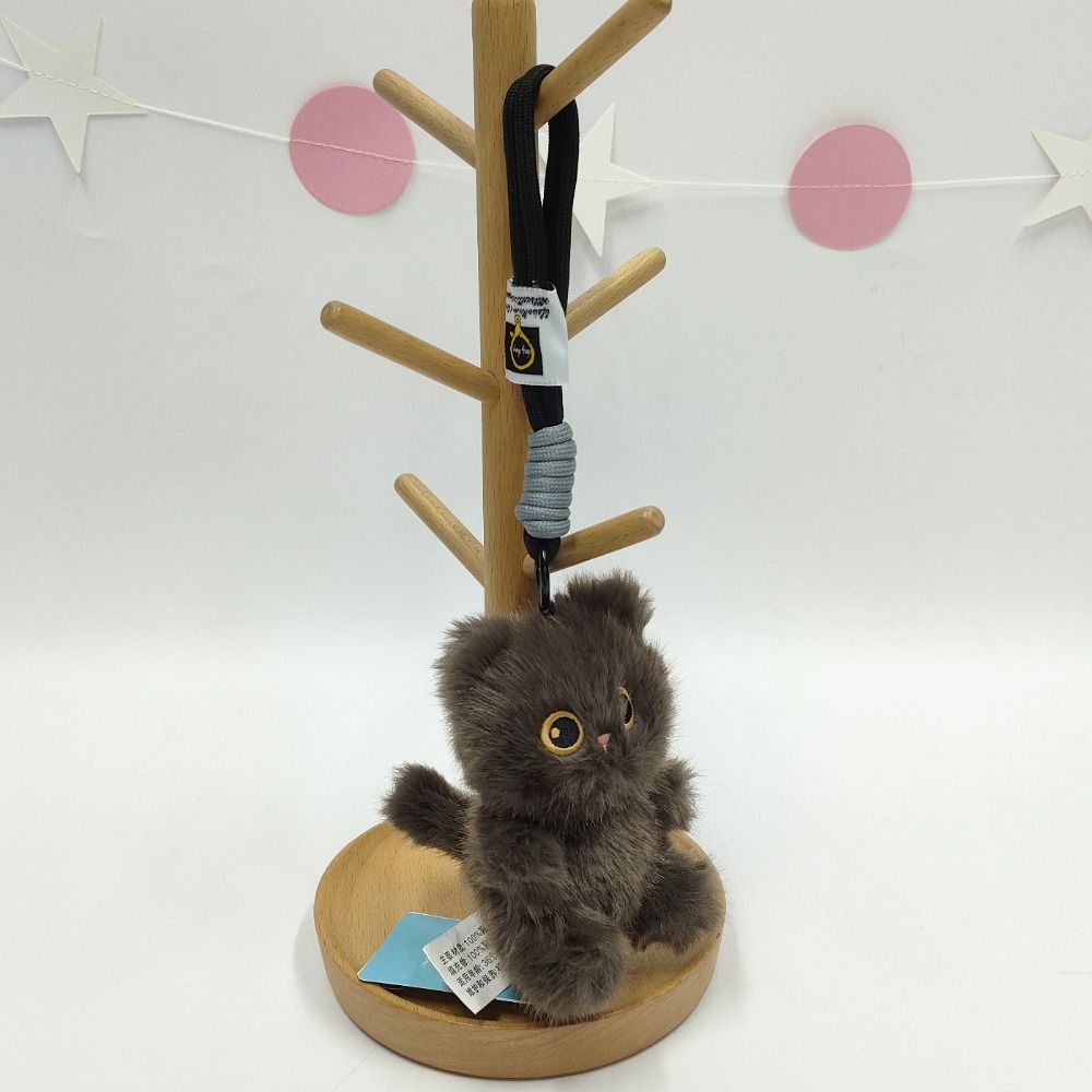 Realistic Texture Cartoon Cat Plush Doll Toy Cute Cartoon Cat Plush Keychain Birthday Gift