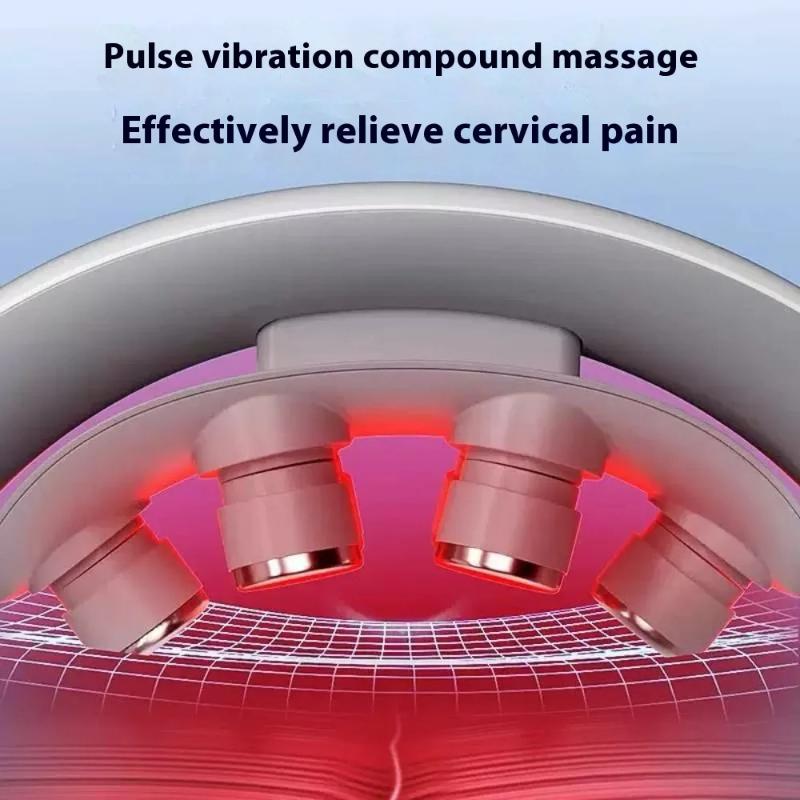 New intelligent home neck protector portable multi head hot compress low-frequency pulse traction neck vibration massager