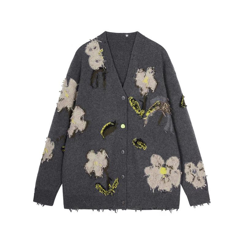 JNBY 2024 Autumn V-Neck Wool Blend Knit Sweater