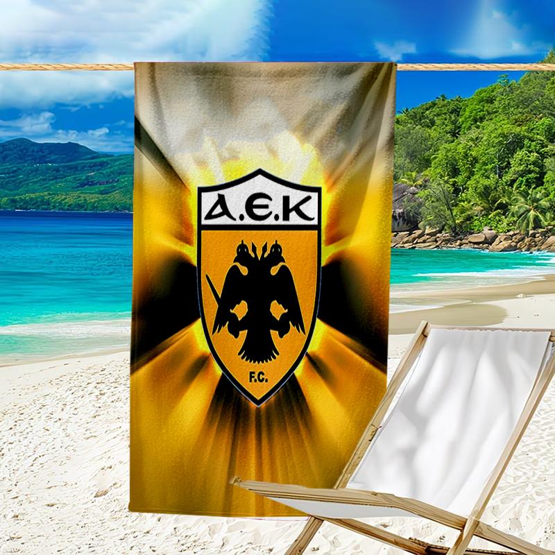 Beach Towel with AEK FC LOGO Pattern - Soft,absorbent,machine Washable Lightweight&Modern,swimming,Travel Essentials