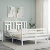 VidaXL Bed Frame with Headboard White 140x190 Cm Solid Wood 3194942