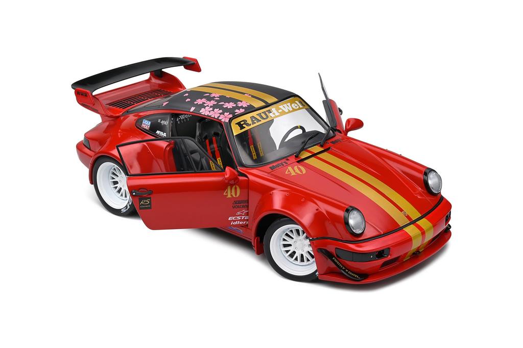 SOLIDO 1/18 Porsche 911 (964) RWB Red Sakura 2021 Rauh-Welt SOLIDO Rauh-Welt Die-Cast Car