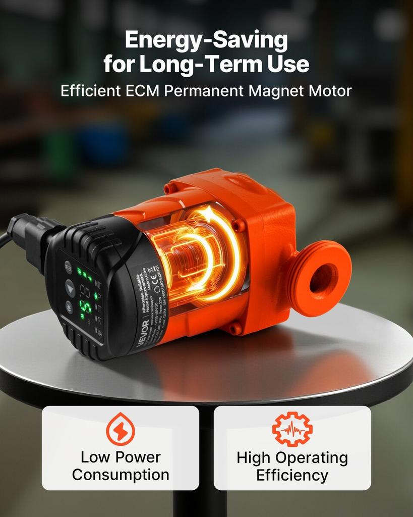 LPS25-4BP/130 High Efficiency Circulator Pump, 42 LPM, 4 M Max Lift Cast Iron Hot Water Recirculating Circulation Pump, Threaded Connection, Check