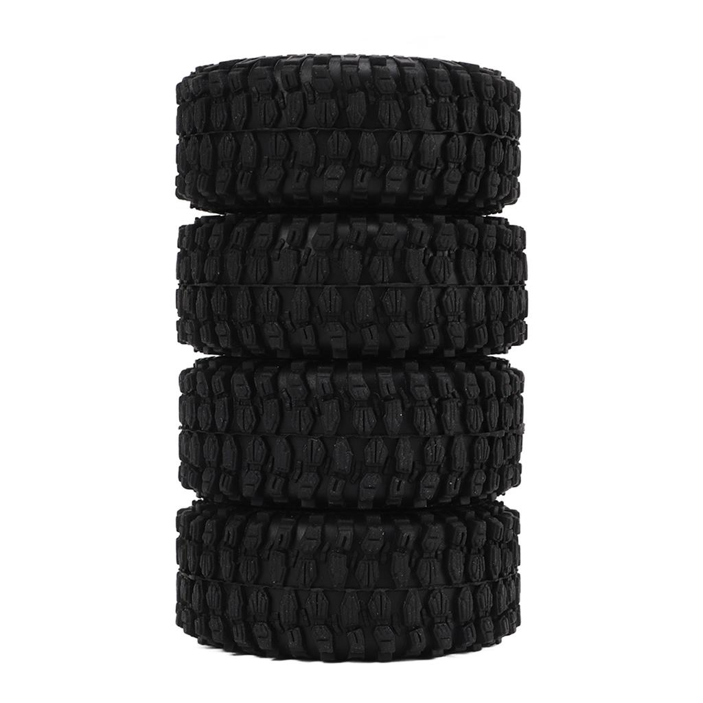4pcs RC Tire and Wheels Set Aluminum Alloy Rims Hub Rubber Tires for Axial SCX24 1 24 RC Car