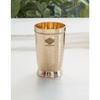 Pure Brass Glass Tumbler with Hammered Beeded Design, for Drinking Serving Water, Yoga & Ayurveda, Volume-270 ML, 1 Piece