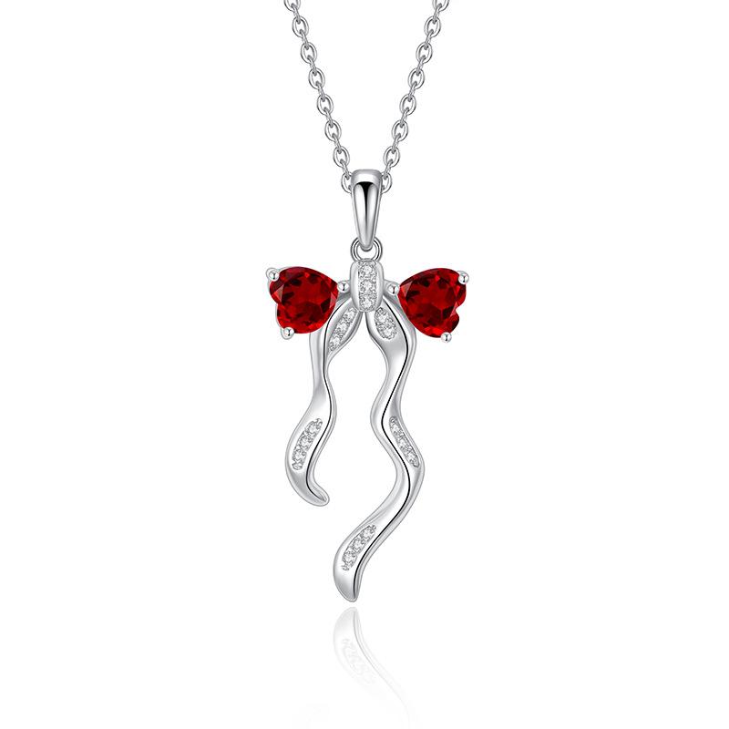 925 Sterling Silver Butterfly Pendant Necklace for Women, Natural Amethyst/Topaz Crystal Necklace, INS Style Dainty Jewelry Gift