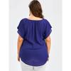 Lace V Neck Loose Women Blouse Large Size Lace-up Short Sleeve Shirts Ladies Solid Color Loose Sweet Office Elegant Fashion Simple Clothing