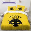 AEK Athens F.C Pattern Bedding,Quilt Set Quilt Cover Pillowcase Home Birthday Gift(1 * Duvet Cover + 2 * Pillowcase, Without Core)