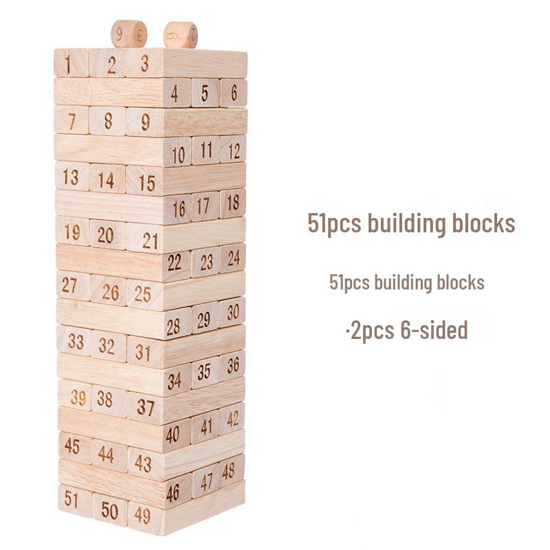 Большая деревянная Дженга, игра в башню из блоков для детей и родителей - Интерактивное равновесие и высокое складывание для веселья