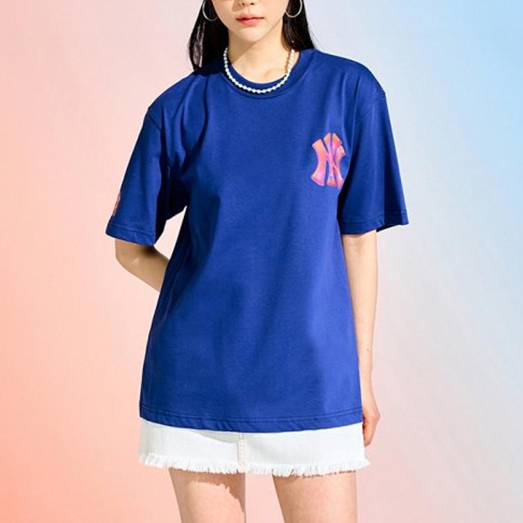 MLB SS23 Drop Shoulder Sleeve T Shirt Unisex Blue 3ATSL0233-50NYL