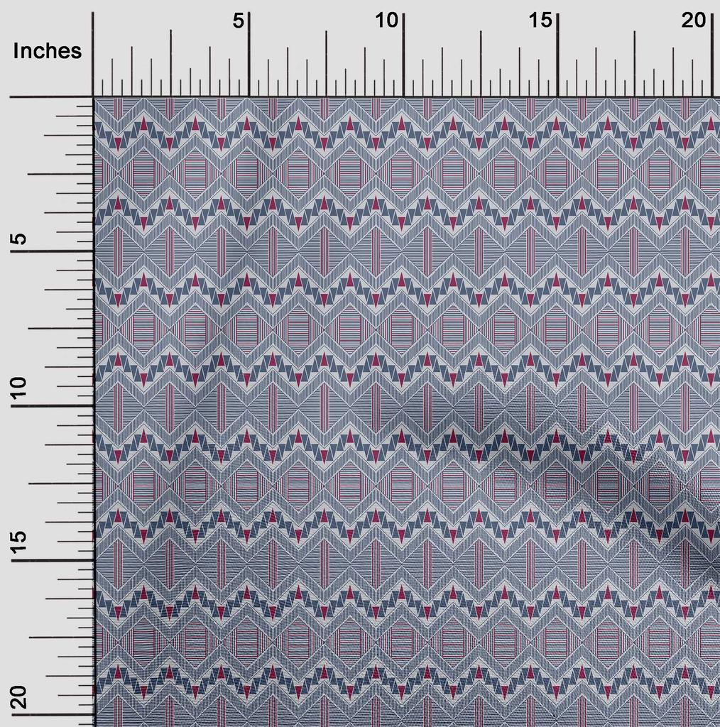 oneOone Cotton Flex Fabric Chevron & Triangle Geometric A  Printed Craft Fabric BTY 40 Inch