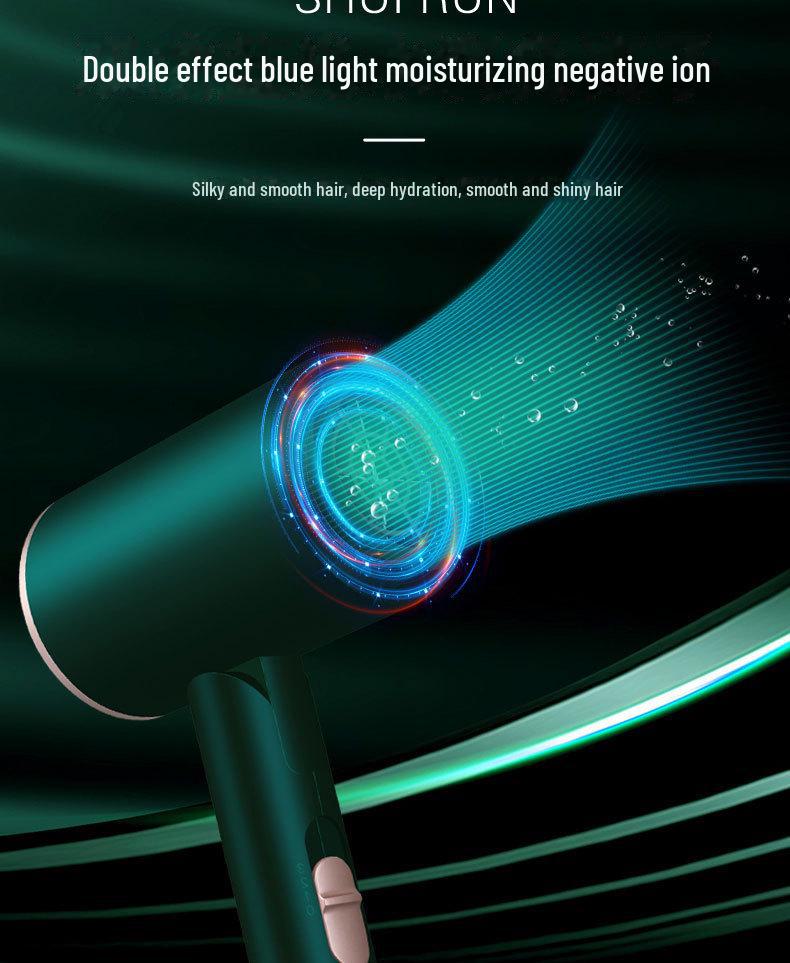 Portable Foldable Hair Dryer: Silent, High-Power, Negative Ion Technology for Gentle Home & Dormitory Use.