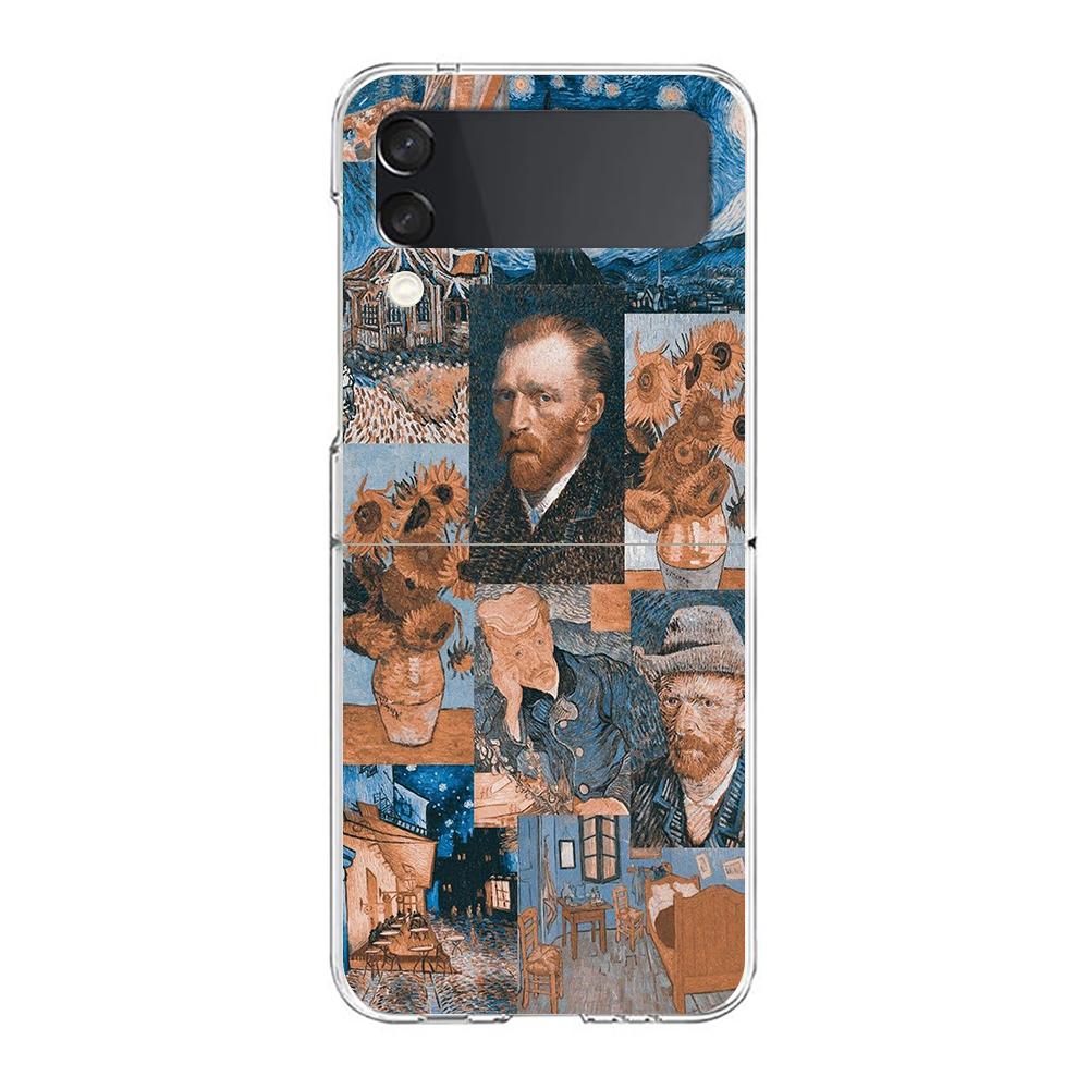 Van Gogh Art Aesthetics Angel Clear Pouzdro na telefon pro Samsung Z Flip 4 5 Pouzdro Transparentní High Hard PC Pro Galaxy Z Flip 3 5 Cover