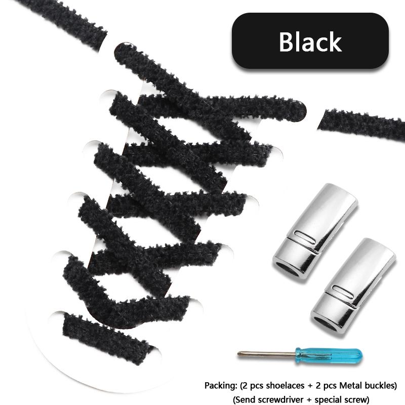 New Plush Elastic Laces Sneakers Magnetic Lock Shoelaces Without ties Kids Adult Flats No Tie Shoe laces for Shoes Accessories