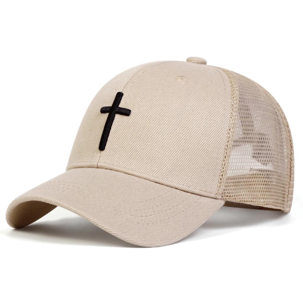 Unisex Cross Embroidery Baseball Net Caps Hip Hop Cap Spring Summer Outdoor Adjustable Casual Hats Sunscreen Hat Sports Cap