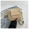 Cute Solid Color Autumn and Winter Single Shoulder Armpit Small Square Bag Fashionable and Foreign Plush Women's Bag