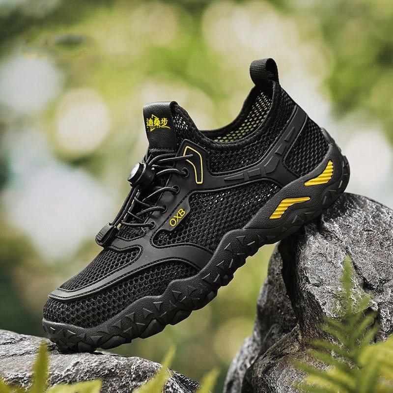 Men's Summer Breathable Mesh Soft Sole Non-Slip Low-Top Casual Outdoor Hiking Water Shoes.