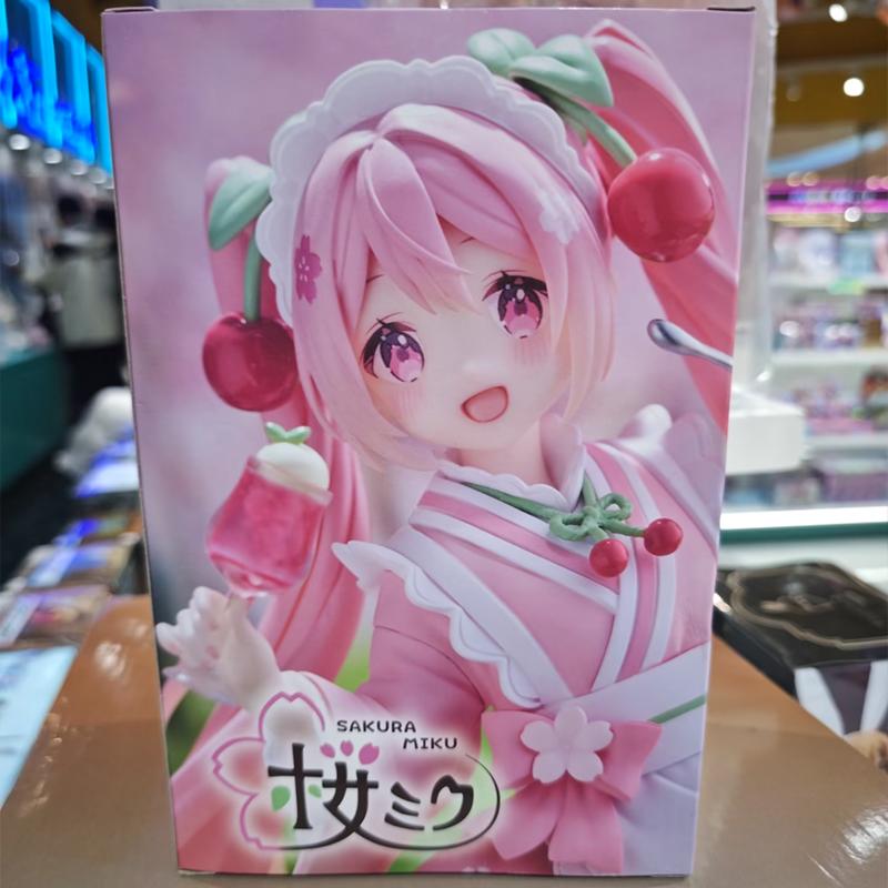 Genuine Original Taito Hatsune Miku Coreful Sakura Wafuu Kissa Ver Cute Anime Figurine Model Collectible Toys Ornament Gifts