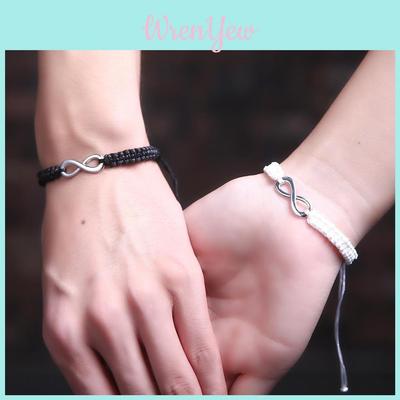 Braccialetti Fatti a Mano con Simbolo dell'Infinito con Design Intrecciato Regolabile per Coppie e Regali